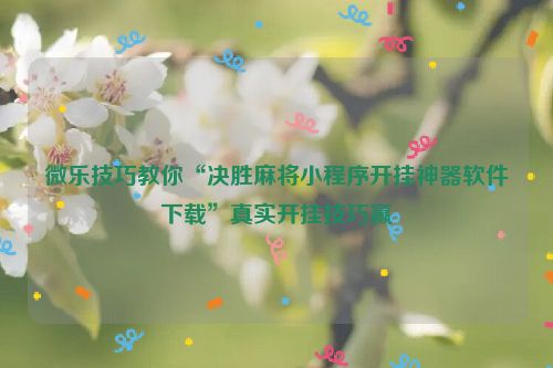 微乐技巧教你“决胜麻将小程序开挂神器软件下载”真实开挂技巧赢