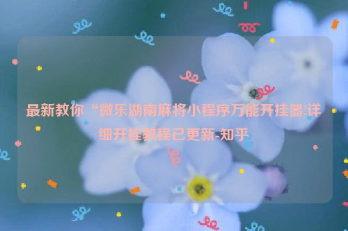 最新教你“微乐湖南麻将小程序万能开挂器!详细开挂教程已更新-知乎