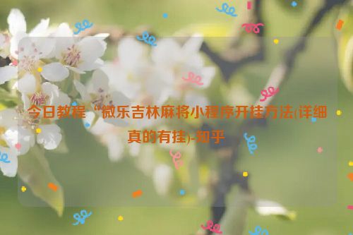 今日教程“微乐吉林麻将小程序开挂方法(详细真的有挂)-知乎