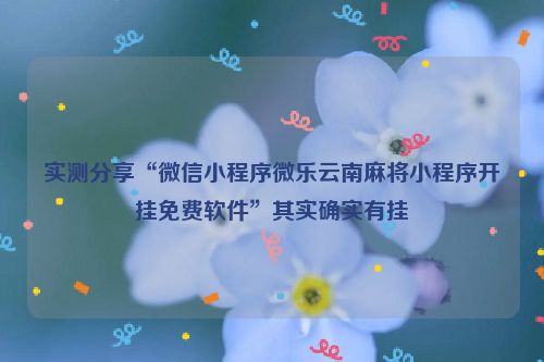 实测分享“微信小程序微乐云南麻将小程序开挂免费软件”其实确实有挂