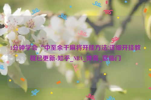 1分钟学会“中至余干麻将开挂方法!详细开挂教程已更新-知乎_NBA_体育_喜临门
