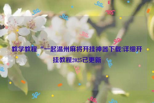 教学教程“一起温州麻将开挂神器下载!详细开挂教程2025已更新