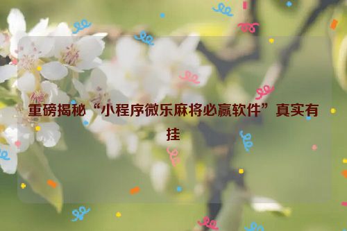 重磅揭秘“小程序微乐麻将必赢软件”真实有挂