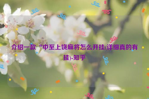 介绍一款“中至上饶麻将怎么开挂(详细真的有挂)-知乎