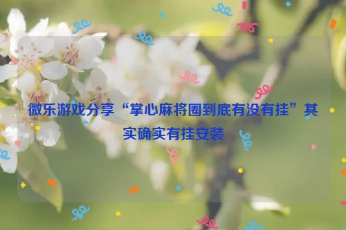 微乐游戏分享“掌心麻将圈到底有没有挂”其实确实有挂安装