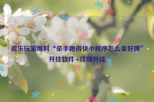微乐玩家爆料“牵手跑得快小程序怎么拿好牌”开挂软件+详细开挂