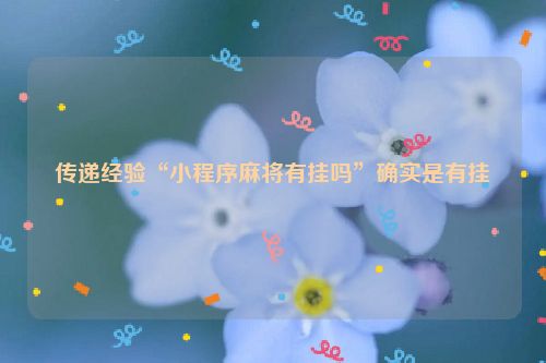 传递经验“小程序麻将有挂吗”确实是有挂
