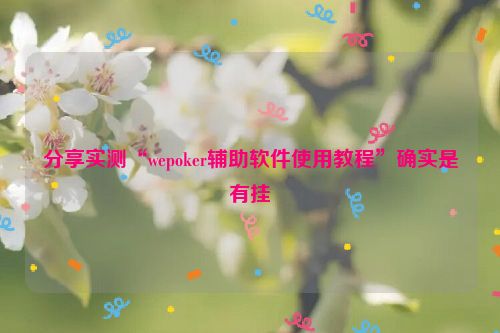 分享实测“wepoker辅助软件使用教程”确实是有挂