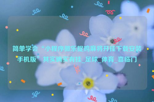 简单学会“小程序微乐捉鸡麻将开挂下载安装手机版”其实确实有挂_足球_体育_喜临门