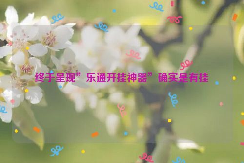 终于呈现”乐通开挂神器”确实是有挂