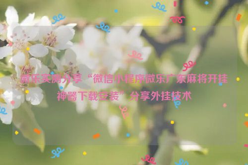 微乐实测分享“微信小程序微乐广东麻将开挂神器下载安装”分享外挂技术
