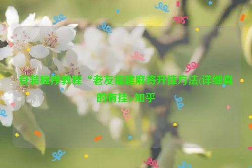 安装程序教程“老友福建麻将开挂方法(详细真的有挂)-知乎