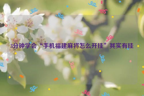 3分钟学会“手机福建麻将怎么开挂”其实有挂