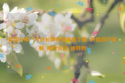 软件分享“今日长牌开挂神器下载- 开挂技巧讲解_商业资讯_迪特网