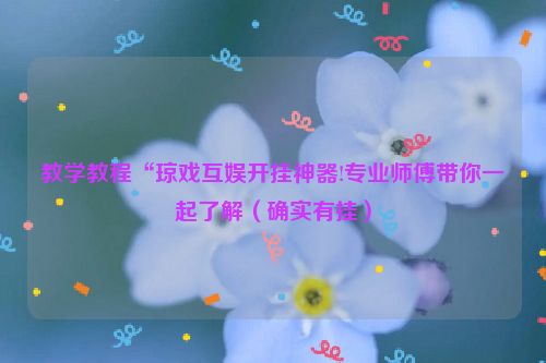 教学教程“琼戏互娱开挂神器!专业师傅带你一起了解（确实有挂）