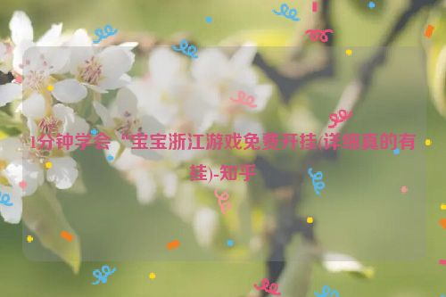 1分钟学会“宝宝浙江游戏免费开挂(详细真的有挂)-知乎