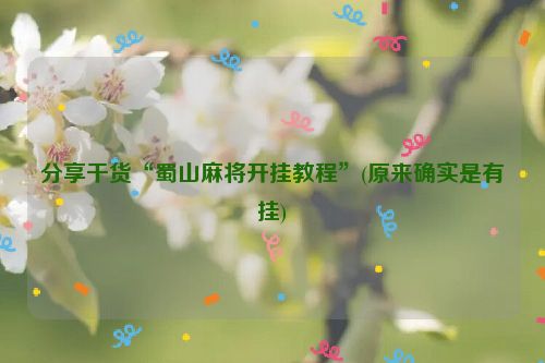 分享干货“蜀山麻将开挂教程”(原来确实是有挂)