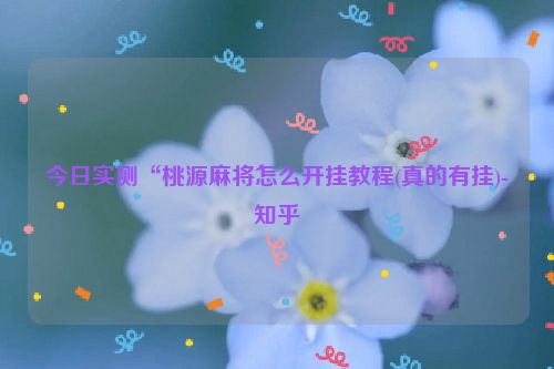 今日实测“桃源麻将怎么开挂教程(真的有挂)-知乎