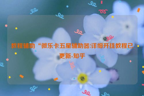 教程辅助“微乐卡五星辅助器!详细开挂教程已更新-知乎