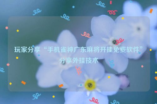 玩家分享“手机雀神广东麻将开挂免费软件”分享外挂技术