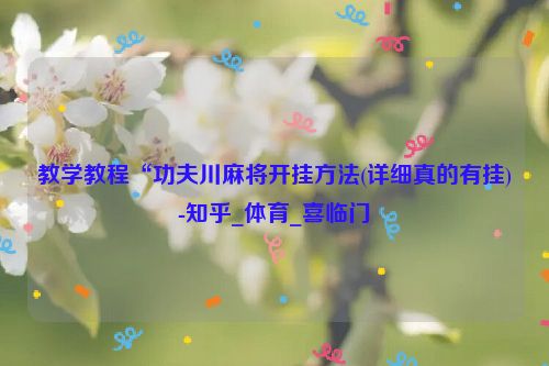教学教程“功夫川麻将开挂方法(详细真的有挂)-知乎_体育_喜临门