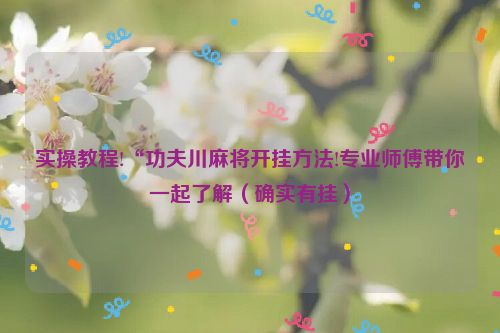 实操教程!“功夫川麻将开挂方法!专业师傅带你一起了解（确实有挂）