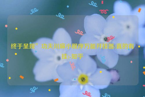 终于呈现”功夫川麻小程序万能开挂器(真的有挂)-知乎