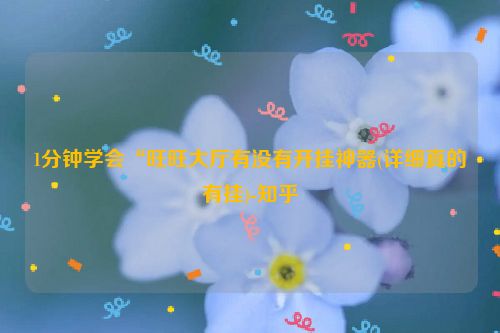 1分钟学会“旺旺大厅有没有开挂神器(详细真的有挂)-知乎