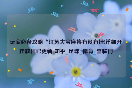 玩家必备攻略“江苏大宝麻将有没有挂!详细开挂教程已更新-知乎_足球_体育_喜临门